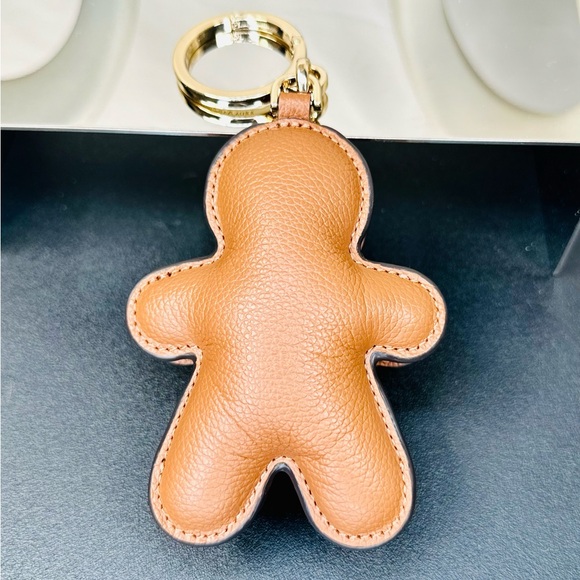 EUC Kate Spade Leather Novelty Gingerbread Key Fob Bag Charm - Picture 8 of 11